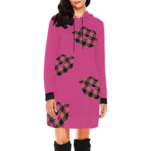 Load image into Gallery viewer, Lips  Love All Over Print Hoodie Mini Dress (Model H27)