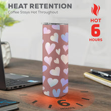 Load image into Gallery viewer, Hearts 20oz Tall Skinny Tumbler with Lid and Straw