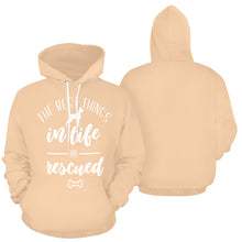 Load image into Gallery viewer, the best things in life are rescued All Over Print Hoodie for unisex (USA Size) (Model H13)