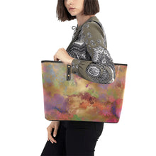 Load image into Gallery viewer, Watercolor Fun Chic Leather Tote Bag (Model 1709)