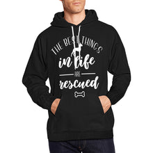 Load image into Gallery viewer, the best things in life are rescued All Over Print Hoodie for unisex  (USA Size) (Model H13)