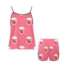 Load image into Gallery viewer, Makeup Women's Spaghetti Strap Short Pajama Set