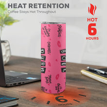 Load image into Gallery viewer, Burn Book 20oz Tall Skinny Tumbler with Lid and Straw