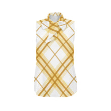 Load image into Gallery viewer, Yellow Beauty Women's Bow Tie V-Neck Sleeveless Shirt (Model T69)