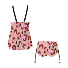 Load image into Gallery viewer, Pink Leopard Chest Drawstring Swim Dress (Model S30)