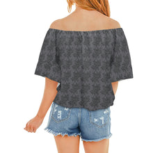 Load image into Gallery viewer, Great Grey Off Shoulder Knot Front Blouse (Model T71)
