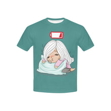 Load image into Gallery viewer, Tired ( Kids ) Kids' Mesh Cloth T-Shirt with Solid Color Neck (Model T40)