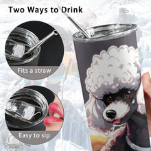 Load image into Gallery viewer, Poodle 20oz Tall Skinny Tumbler with Lid and Straw