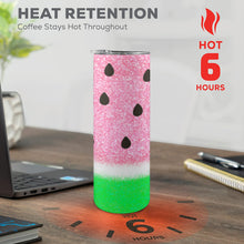 Load image into Gallery viewer, Watermelon 20oz Tall Skinny Tumbler with Lid and Straw