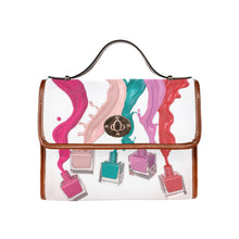 Load image into Gallery viewer, Nail Polish Splash Waterproof Canvas Bag-Brown (All Over Print) (Model 1641)