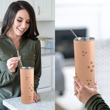 Load image into Gallery viewer, Peach Fuzz Sip 20oz Tall Skinny Tumbler with Lid and Straw