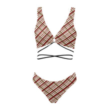 Load image into Gallery viewer, Plaid 2 Cross String Bikini Set (Model S29)
