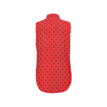 Load image into Gallery viewer, Watermelon Dots Women's Bow Tie V-Neck Sleeveless Shirt (Model T69)
