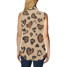 Load image into Gallery viewer, ValentineLeopard Women's Bow Tie V-Neck Sleeveless Shirt (Model T69)