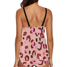 Load image into Gallery viewer, Pink Leopard Chest Drawstring Swim Dress (Model S30)