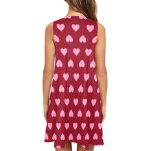 Load image into Gallery viewer, Hearts Sleeveless A-Line Pocket Dress (Model D57)