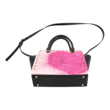 Load image into Gallery viewer, heart-made-pink-glitters Rivet Shoulder Handbag (Model 1645)