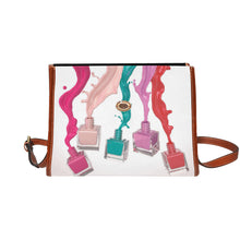 Load image into Gallery viewer, Nail Polish Splash Waterproof Canvas Bag-Brown (All Over Print) (Model 1641)