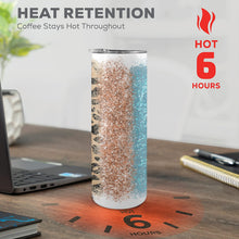 Load image into Gallery viewer, Rose gold teal 20oz Tall Skinny Tumbler with Lid and Straw