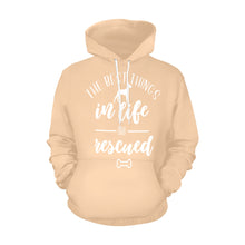 Load image into Gallery viewer, the best things in life are rescued All Over Print Hoodie for unisex (USA Size) (Model H13)