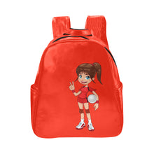 Load image into Gallery viewer, Socc girl red Multi-Pockets Backpack (Model 1636)