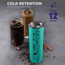 Load image into Gallery viewer, Cat heartbeat 20oz Tall Skinny Tumbler with Lid and Straw