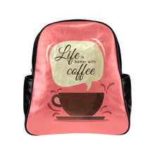 Load image into Gallery viewer, Life is Better With Coffee Backpack Multi-Pockets Backpack (Model 1636)