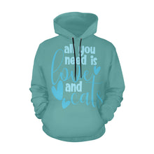 Load image into Gallery viewer, Love and Cats All Over Print Hoodie for Unisex  (USA Size) (Model H13)