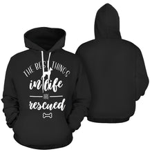 Load image into Gallery viewer, the best things in life are rescued All Over Print Hoodie for unisex  (USA Size) (Model H13)