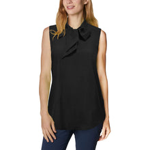 Load image into Gallery viewer, ValentineLeopard Women's Bow Tie V-Neck Sleeveless Shirt (Model T69)