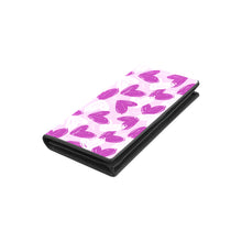 Load image into Gallery viewer, Hearts Purple Women's Leather Wallet (Model 1611)