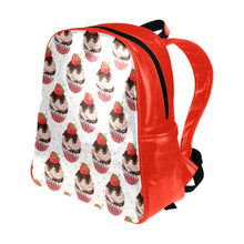 Load image into Gallery viewer, Strawberry Cupcake Backpack Red Multi-Pockets Backpack (Model 1636)