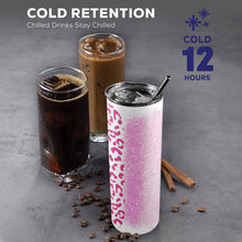 Load image into Gallery viewer, Pink leopard 20oz Tall Skinny Tumbler with Lid and Straw
