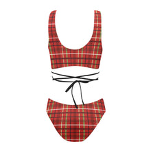 Load image into Gallery viewer, Plaid Cross String Bikini Set (Model S29)