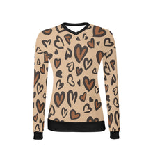 Load image into Gallery viewer, Leopard Women's All Over Print V-Neck Sweater (Model H48)