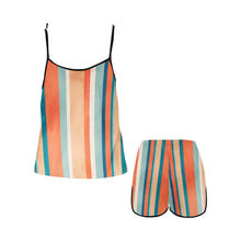 Load image into Gallery viewer, Stripes Women's Spaghetti Strap Short Pajama Set