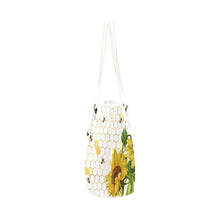 Load image into Gallery viewer, Sunflower Bee Leather Tote Bag/Large (Model 1651)