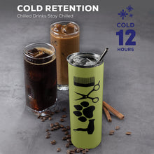 Load image into Gallery viewer, Dog groomer love 20oz Tall Skinny Tumbler with Lid and Straw