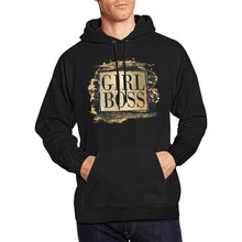 Load image into Gallery viewer, Girl Boss Black Gold All Over Print Hoodie for unisex (USA Size) (Model H13)