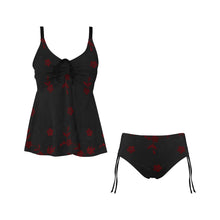 Load image into Gallery viewer, Gothic rose Chest Drawstring Swim Dress (Model S30)