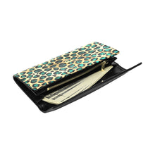 Load image into Gallery viewer, Teal and gold leopard Women's Flap Wallet (Model 1707)