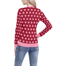 Load image into Gallery viewer, Lots of Love Women's All Over Print V-Neck Sweater (Model H48)