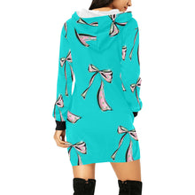 Load image into Gallery viewer, Bow All Over Print Hoodie Mini Dress (Model H27)