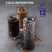Load image into Gallery viewer, Purple  Black Animal 20oz Tall Skinny Tumbler with Lid and Straw