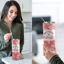 Load image into Gallery viewer, Antisocial 20oz Tall Skinny Tumbler with Lid and Straw