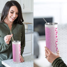 Load image into Gallery viewer, Pink leopard 20oz Tall Skinny Tumbler with Lid and Straw