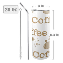 Load image into Gallery viewer, Coffee 20oz Tall Skinny Tumbler with Lid and Straw