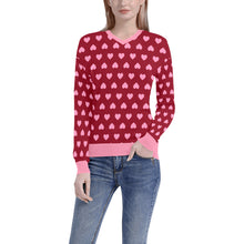 Load image into Gallery viewer, Lots of Love Women's All Over Print V-Neck Sweater (Model H48)