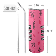 Load image into Gallery viewer, Burn Book 20oz Tall Skinny Tumbler with Lid and Straw