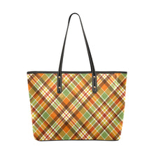 Load image into Gallery viewer, Autumn Plaids Chic Leather Tote Bag (Model 1709)